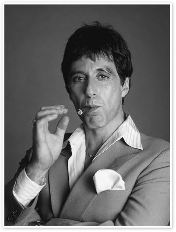 Posterlounge Al Pacino - Scarface Poster | 30 x 40 cm Schwarz-Weiß Wandbilder Wanddeko