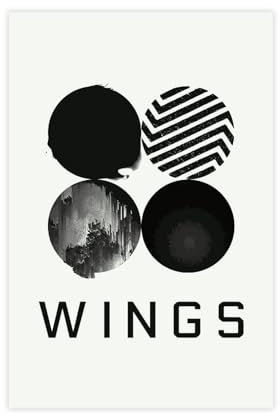 AmAzwi K-Pop BTS Poster, Flügel, Albumcover, Poster, Leinwand, Poster, Schlafzimmer-Dekor, Sportlandschaft, Büro, Raumdekoration, Geschenk, Unrahmen: 20 x 30 cm