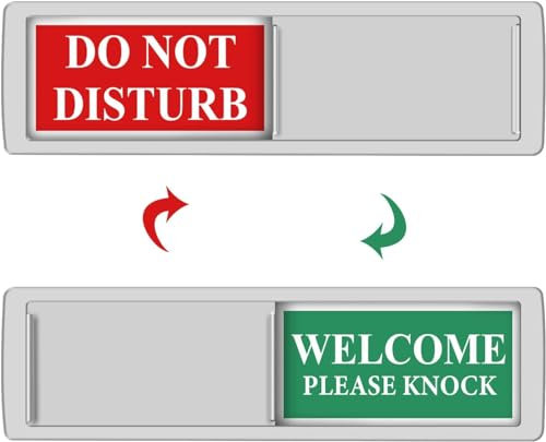 Do Not Disturb Door Hanger Sign - Meeting in Progress Door Sign Sukh Green and Red Ideal for Therapy, Sleeping, Session in Progress,Spa Treatment, 7 X 2 inches 1 Pack