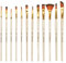 12 Stück Pinselset,Premium Nylon Acrylfarben Pinsel,Künstler Acryl Bürste,Malerei Ölfarben Brush Set fur Acrylfarben,Öle und Gouache, Holzfarbe