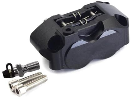 Pinza Freno Anteriore Pit Bike SX Pinza Freno a Disco Moto Anteriore 4 Pistoni Montaggio Radiale 82mm RPM per Moto(Black)