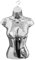 rockible Weibliche Schaufensterpuppe Torso Display Torso Körper halbe Länge weibliche Schaufensterpuppe Schneiderpuppe für Schneiderform, Silber