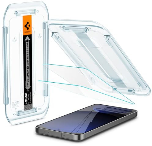 Spigen Glas.tR EZ Fit Verre Trempé pour Samsung Galaxy A56, Galaxy S24 FE, 2 Pièces, Kit d'installation inclus, Dureté 9H, Résistant aux Rayures