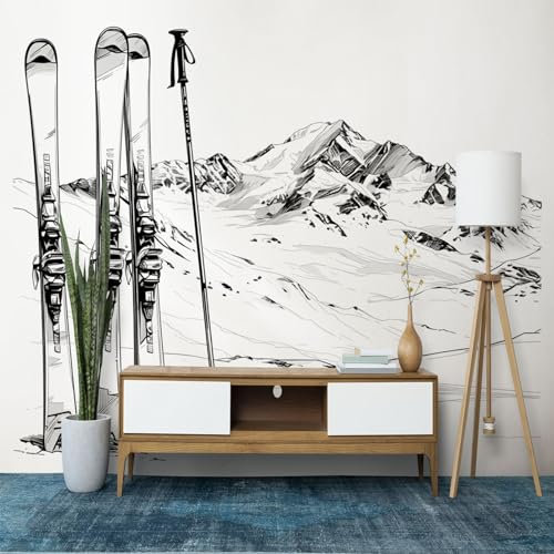 Peinture murale 3D - Impression photo - Gris - Décoration murale - Design moderne pour salon ou chambre d'enfant - 300 x 210 cm (l x H)