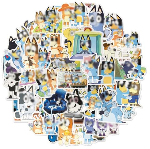 Dog StickeR Kinder Blue- Y 50PCS Vinyl Aufkleber Kawaii Sticker Set, Wasserfest Geschwollen Sticker Deko Kinder, Anime Geschenk Mitgebsel Kindergeburtstag für Laptop Skateboard Scrapbook Bottle