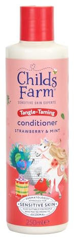 Childs Farm Tangle Taming Conditioner, Straight or Wavy Hair, Gentle, Tear Free, Strawberry and Mint, Kids, Baby, 250ml