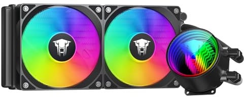 TZMRIT TK1 RGB Aio raffreddamento ad acqua 240 mm, raffreddamento ad acqua PC 240 mm, raffreddamento ad acqua CPU 240 mm, 800 – 1800 RPM, per Intel LGA115X/1200/1700/1366/2011/2066, per AMD: