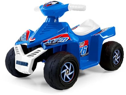 FEBER - Quad CE-Blue 6V, Voiture électrique pour garçons et Filles de 18 Mois à 3 Ans, avec accélérateur, Grandes Roues pour Plus de stabilité, 40 Min d'autonomie, Chargeur Inclus, Famosa (FEN53000)