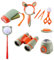 jiingekk Explorer Fernglas, Kinder-Fernglas, Fangbeobachtungswerkzeuge, Naturerkundung, Kinderspiele, Lupe, Linsenfänger – Orange, 8-teiliges Set