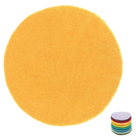 Generisch Flache Sitzmatte YESHE (1cm) aus 100% Wolle, rund, Ø35cm, Stuhlkissen (Globo Fair Trade)
