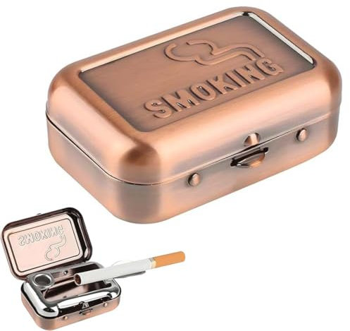 Cenicero de bolsillo de 1 pieza DWFEYOI, cenicero de bolsillo portátil, ceniceros portátiles, soporte para colillas de bolsillo, cenicero con tapa, cenicero a prueba de viento para fumadores