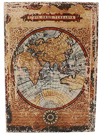 Ejoyous Decorative Book Box, Fake Book Storage Box Antique Book Decoration Map Pattern Book Shaped Storage Box, for Jewellery Money Home Office Shelf Decoration 8.46 x 11.81 x 2.95in