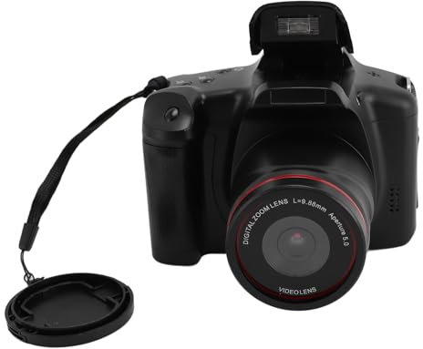 16 MP Digitalkamera, Full HD 1080p DSLR -Kamera, 16 -facher Zoom, 180 ° Flip -Bildschirm, Kamera HD -Videokam mit 2,4 -Zoll -LCD -Bildschirm für Außenreisen