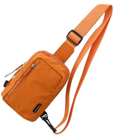 HAUMAUH Brustbeutel Damen Herren Brusttasche Klein - Umhängetasche Umhängetaschen Schultertasche Crossbody – Arbeitsweg Reisen Festival-Begleiter (Orange)