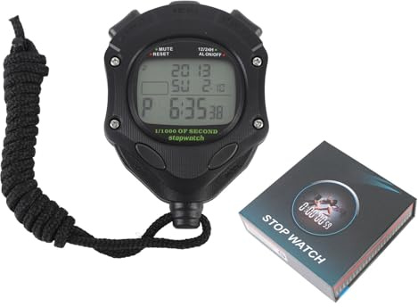 BuyWeek Cronómetro Deportivo, Temporizador Digital ABS Portátil Temporizador de Intervalo con Pantalla de Alarma para Nadan Running