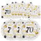 50PCS 70th Birthday Plates and Napkins, 7 Inch Premium Grey and Gold Happy Birthday Paper Plates and Napkins Disposable Tableware Set 70 Year Old Birthday's Party Decor Decorations for Women Men