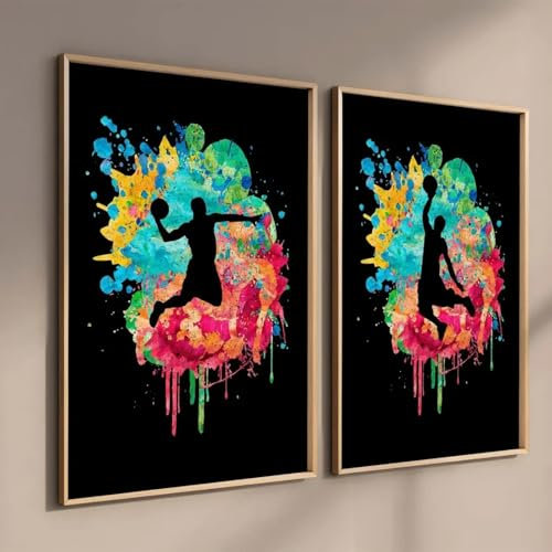 XBTYKPB Watercolor Football Poster Abstract Nordic Prints Wall Art Aesthetic Nursery Kids Room Home Decor Posters Canvas Painting 50x70cmx2 Withframe