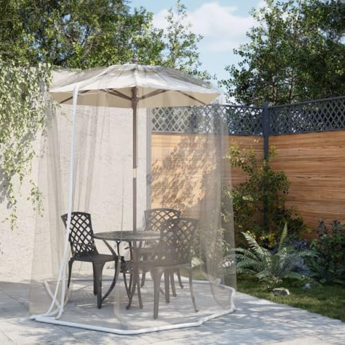 HOMTAKIE Moustiquaire pour Parasol 220 Maille Blanc Φ300x230 cm