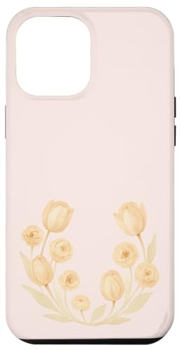 Pastel Cream Tulip Cluster with Delicate Leaves Art Case for iPhone 12 Pro Max