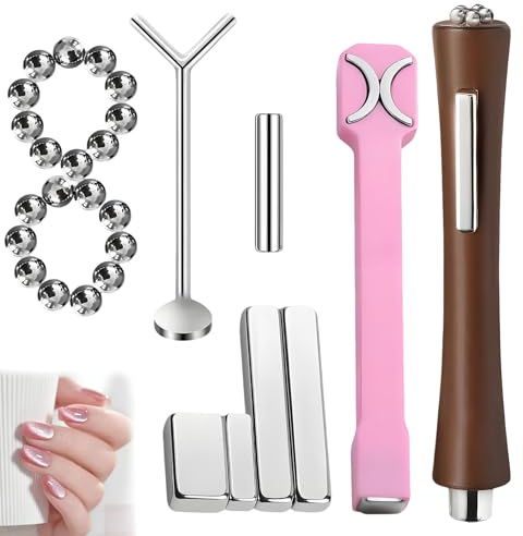 Rayakt 28Pcs Cat Eye Magnet Set, 3 in 1 Multi-Functional Cat Eye Nail Magnet, Nail Art Tools, Nail Magnet for Salon & Home DIY Create Cat Eye, Heart, Wave & Firework Designs