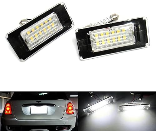 2 x LED-Kennzeichenbeleuchtung, weiß, passend für Mi-ni Cooper Schrägheck R56 Clubman R55 Cabrio R57 Coupe R58