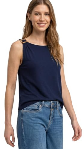 Street One Damen Top mit Rundhals und Schulterdetail