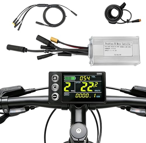 Joyance 3 Betriebsmodi Motorsteuerung mit S866-LCD-Display und wasserdichtem Stecker 24 V/36 V/48 V, 250 W/350 W, 17 A, Sinuswellen-Steuerung, Elektroroller Controller Kit