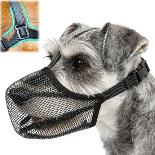 Fressschutz für Hunde Netzmaulkorb Hund,Weicher,Verstellbarer Hundemaulkorb,langlebiger Fressschutz Hund,atmungsaktiver Netzmaulkorb,für Kleine Hunde bis Golden Retriever,Stabil & Pflegeleicht,XS