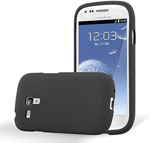 Cadorabo Hülle kompatibel mit Samsung Galaxy S3 MINI Schutzhülle TPU Silikon Case Frost Design Slim Kratzfest Weiche Gummi mit Rundumschutz Case Hülle für Galaxy S3 MINI in Schwarz