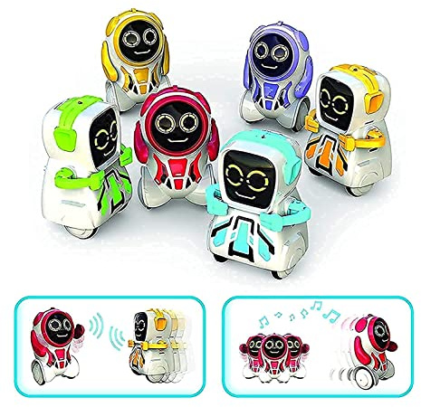 Silverlit Pokibot Robot Voice Playback, Sound Activated Motions, Dance and Interact, LED Face, App Avaliable for Extra Fun, Children 3+