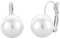 Traveller® Pendientes Leverbag con cristales de Swarovski® chapados en oro de 22 quilates o rodiados, diámetro de 12 mm, color blanco (plateado)