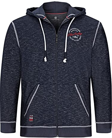 Jan Vanderstorm Herren Sweatjacke Jokora | mit Kapuze | Hoodie | Kapuzensweatjacke aus Baumwoll-Mischung| große Größen L-7XL