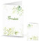 Logbuch-Verlag 10 Menükarten zu Beschriften & Bedrucken grün weiß - Speisekarte Tischaufsteller floral mit Blätterranken - Tischdeko