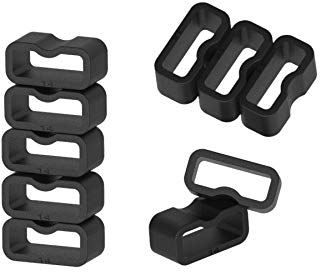 RuenTech Kompatibel mit Garmin Forerunner/Fenix/Samsung Gear S3/Fitbit Versa/Inspire/Charge 3/Suunto/Tomtom Smartwatch Armband Verschlussring Zubehör Loop Keeper Faterner Ring 11pcs