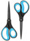 LIVINGO 2 Pack 8 Titanium Non-Stick Scissors, Professional Stainless Steel Comfort Grip, All-Purpose, Straight Office Stationery Craft Scissors Set for DIY(Blue/Black)