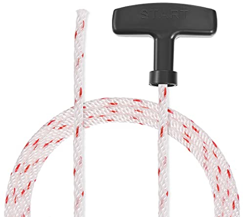 sourcing map Rückstoßstartseil mit Griff 4mm Durchm. 1,7m 5,5ft Polyester Zugschnur für 168F 170F Rasenmäher Trimmer Motorteil