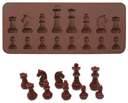 Moldes de silicona para piezas de ajedrez, chocolate, caramelo, ajedrez internacional, molde de silicona, fundición de resina epoxi, fondant, molde para adorno de pastel de caramelo DIY