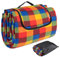 Homewit Picknickdecke 200 x 200 cm, Stranddecke XXL, Faltbar Picnic Mat, Fleece Wärmeisoliert Wasserfeste Unterseite mit Aufbewahrungsbeutel (Rucksack) für Outdoor, Camping - Bunte Karomuster