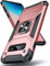 DASFOND Armor Hülle für Samsung Galaxy S10 Case Militär Stoßfest Handyhülle [Upgrade 2.0] 360 Grad Metal Ring Halter Ständer Schutzhülle [für Handyhalterung Auto Magnet], Rosa