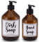 Lifestyle Lover 2er Pack Seifenspender aus Braunglas, Bernsteinfarben für Seife Spüli Shampoo Lotionen Braun Glas, Dish Soap 500ml, Hand Soap 300ml