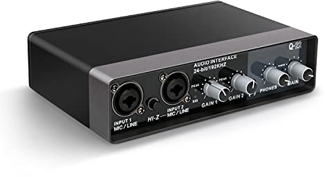 YOUSHARES USB Audio Interface for Recording Music, AudioBox Mic Preamps 48V 2 Channel for Streaming and Podcasting Recording