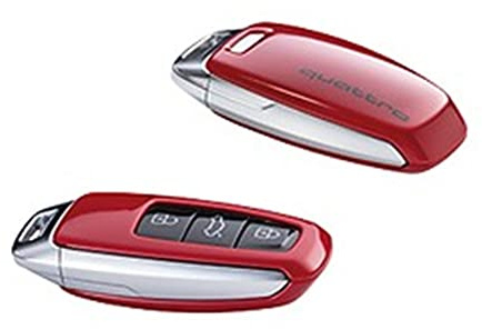 Audi 4N0071208BY3U Schlüsselblende Cover, mit Quattro Logo, nur für Schlüssel 8Y0959754 4N0959754 (tangorot)