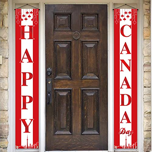 Happy Canada Day Veranda Banner Juli 1. Kanadischer Nationaltag Party Haustürschild Wandbehang Banner Dekoration