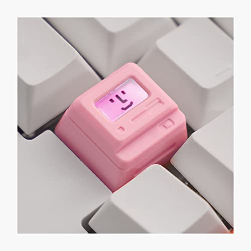 KXRORS Custom Keycaps - Light Transmission - Classic Retro Mechanical Backlit Keyboard Keycap. Suitable for Most MX Switches RGB PC Gamer Mechanical Keyboard (Pink)