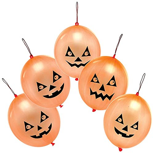Baker Ross FX449 Kürbis Punch Ball-10 Stück, Kinderparty Spielzeug, Halloween Party Ballons, Kindergeburtstag Spiele