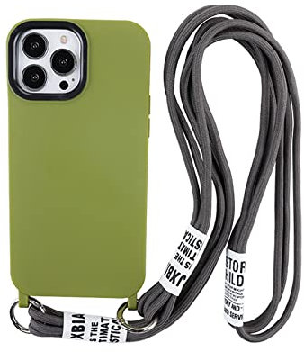 Emlivi Coque pour iPhone 14 Plus avec Cordon de Collier, Coque Protection Caméra Slide Case pour iPhone 14 Plus Silicone TPU Bumper Cover Housse pour iPhone 14 Plus, Vert