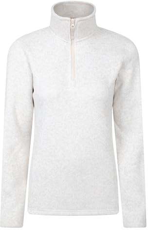 Mountain Warehouse Idris Womens Half-Zip Fleece - Lightweight, Soft, Warm & Cosy Anti-Pill Top - Best for Spring Summer, Camping, Outdoors, Travelling & Hiking Beige 12