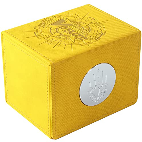 Gamegenic Cardfight!! Vanguard Nation's Vault | Premium Deck Box | Holds up to 50 Double-Sleeved Cards | Extra Drawer for Power Counters and Accessories | Keter Sanctuary - Yellow Color | Made