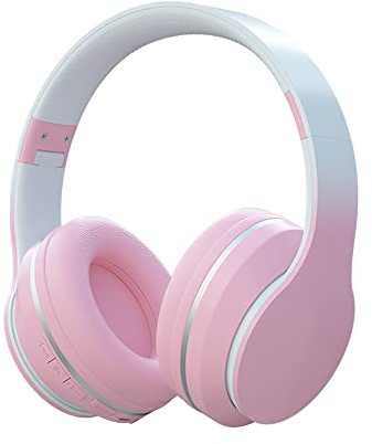 Usoun Cuffie Wireless Over-Ear, Cuffie per Bambini Bluetooth Senza Fili, cuffie bambini con Microfono, HiFi Stereo, Cuffie Wireless e Cablate, Micro SD/TF per Bambini/bambino/Adulti/Telefono/PC(Rosa)