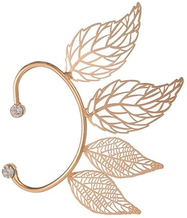 BSLVWG 2 PCS Ohr Manschette Ohrringe für Frauen Ohr Manschette Non Piercing Ohrringe Hollow Leaf Ear Cuff Sparkling Circle Ear Clip Geschenke für Tochter Fake Ohrringe für Mädchen (Gold)